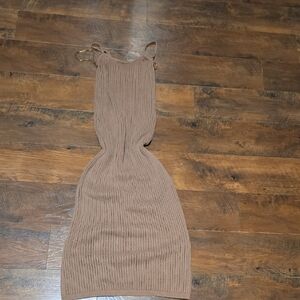 Elegant Tan Knit Dress